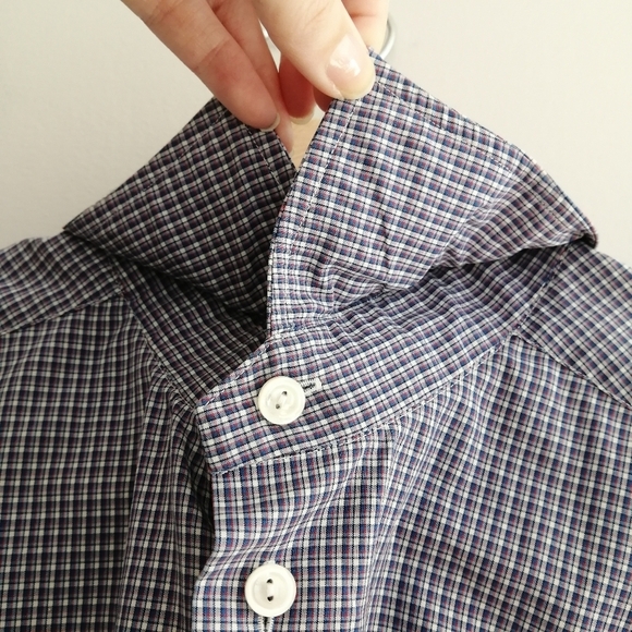 Eton Contemporary Fit Plaid Button Up Dress Shirt 16 Large - Picture 5 of 16